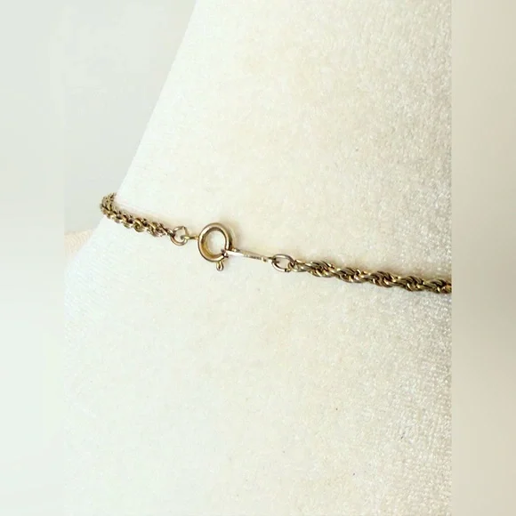 Vintage Gold Tone Puffy Heart Pendant Necklace Rope Chain 24” - Picture 11 of 12